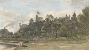 Windsor Castle From Above the Bridge, July 18, 1832, 12 Noon by William Crotch Oil Painting