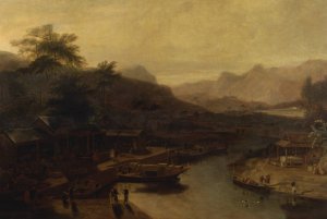 A View in China- Cultivating the Tea Plant by William Daniell Oil Painting