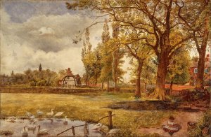 At Hale, Lancashire by William Davis Oil Painting
