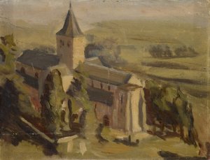 Landscape with Medieval Church by William De Goumois Oil Painting