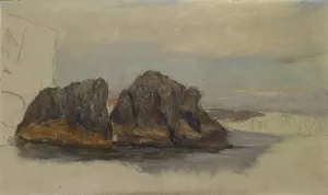 Two Rocks in Brittany by William De Goumois Oil Painting