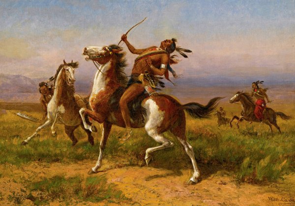 Warring Tribes by William De La Montagne Cary - Hand-Painted Oil Painting Reproduction