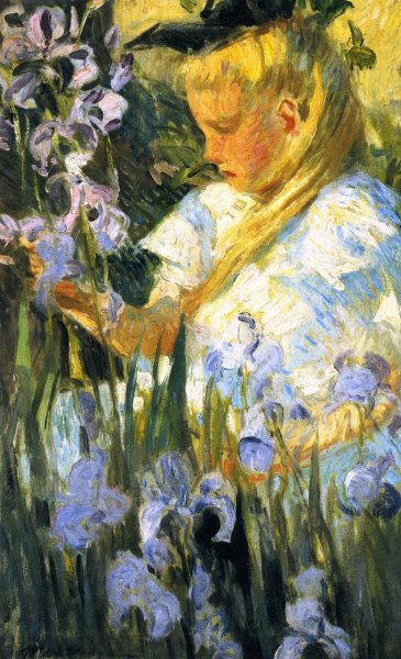 Sally Among Irises by William De Leftwich Dodge - Hand-Painted Oil Painting Reproduction