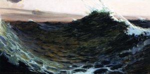Surf under Red Skies by William De Leftwich Dodge Oil Painting