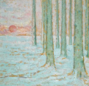 Hiver Dans La Foret Oil painting by William Degouve De Nuncques