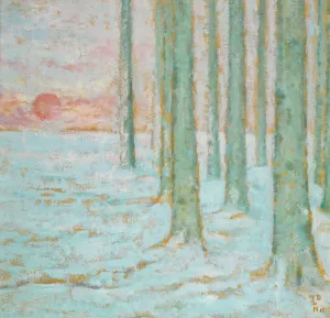 Hiver Dans La Foret by William Degouve De Nuncques Oil Painting