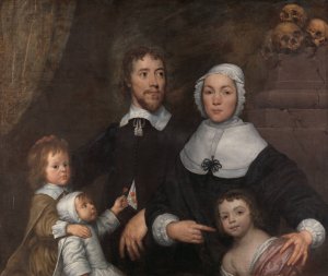 Portrait of a Family, Probably that of Richard Streatfeild by William Dobson Oil Painting