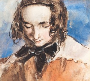 Girl with a Bow by William Edward Frost Oil Painting