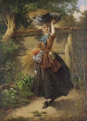Returning From the Fields by William Edward Millner Oil Painting
