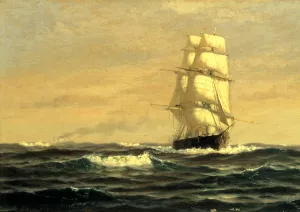 Sailing Ship-Off Coast Of Maine by William Edward Norton Oil Painting