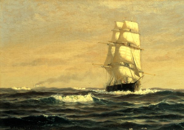 Main Product Photo of Sailing Ship-Off Coast Of Maine  Painting by William Edward Norton
