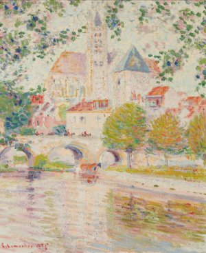 Le Long de la Riviere by William Emile Schumacher Oil Painting