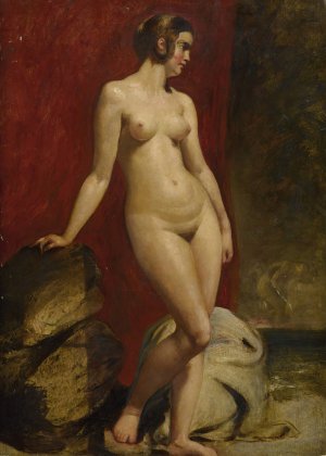 A Study Of A Standing Female Nude by William Etty Oil Painting
