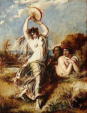 Bacchante Playing the Tambourine painting by William Etty