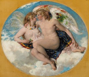 Cupid and Psyche by William Etty Oil Painting