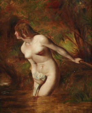 Musidora; The Bather 'At the Doubtful Breeze Alarmed' by William Etty Oil Painting