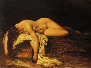 Nude Woman Asleep by William Etty - Oil Painting Reproduction