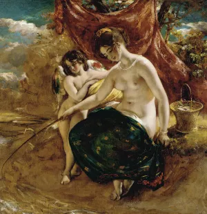 Nymph Angling by William Etty Oil Painting