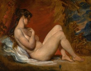 Reclining female nude by William Etty Oil Painting