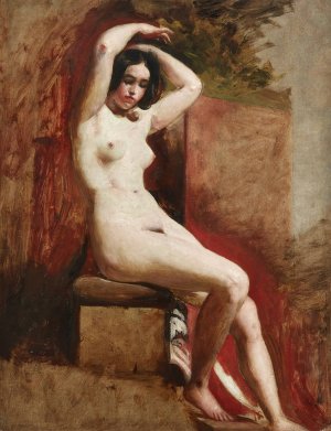 Seated Academic Nude by William Etty Oil Painting