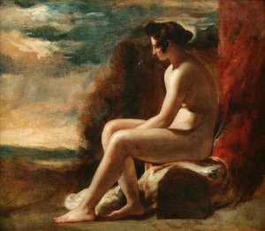 Seated Nude in a Landscape by William Etty Oil Painting