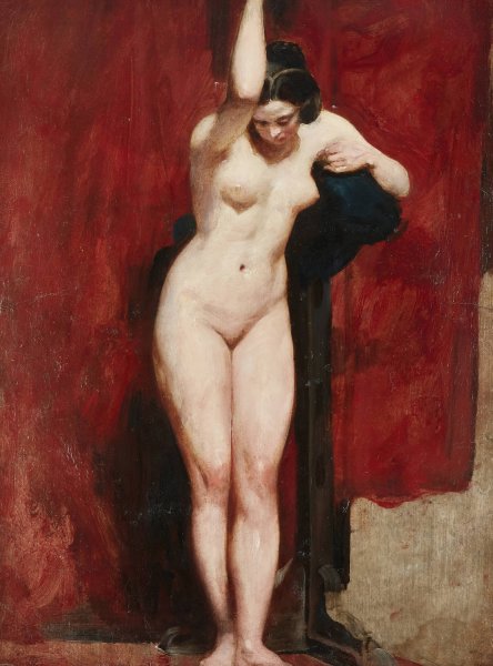 Standing Academic Nude by William Etty - Hand-Painted Oil Painting Reproduction