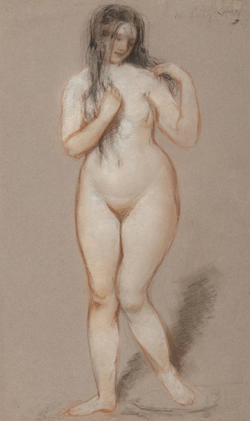 Standing Female Nude by William Etty - Hand-Painted Oil Painting Reproduction