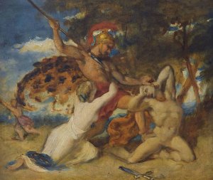 Study For The Combat, Woman Pleading For The Vanquished by William Etty Oil Painting