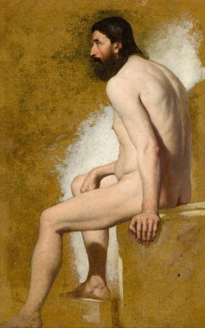 Study Of A Bearded Male Nude by William Etty Oil Painting