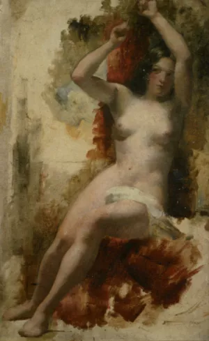 Study of a Seated Nude by William Etty - Oil Painting Reproduction