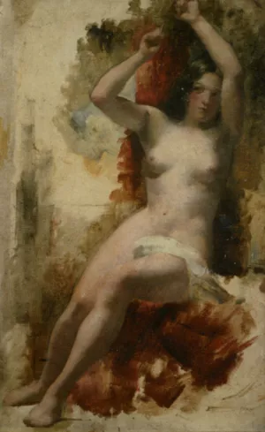 Study of a Seated Nude Oil painting by William Etty