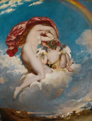 Venus And Cupid Descending by William Etty Oil Painting