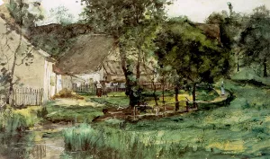 Bavarian Backyards - Dachau by William Forsyth Oil Painting