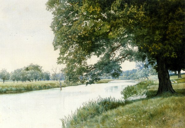 The River Ouse, Bedfordshire by William Fraser Garden - Hand-Painted Oil Painting Reproduction