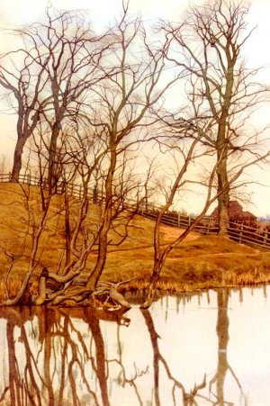 Views From The River Bank by William Fraser Garden Oil Painting
