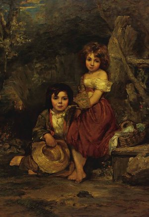 The Young Picnickers by William Frederick Witherington Oil Painting