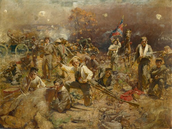 Main Product Photo of Glorious Fighting  Painting by William Gilbert Gaul