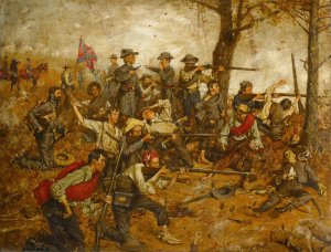Holding the Line at All Hazards by William Gilbert Gaul Oil Painting