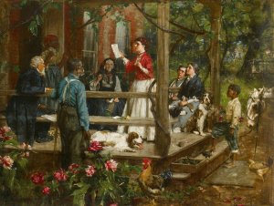 Tidings from the Front by William Gilbert Gaul Oil Painting