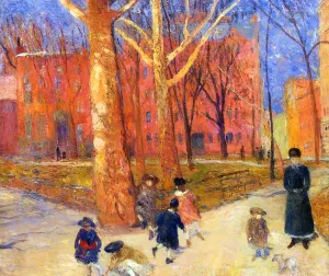 29 Washington Square by William Glackens - Oil Painting Reproduction