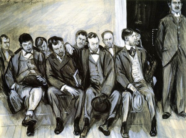Main Product Photo of A Young Doctor, Especially during the Growth of His First Beard, Is Invariably a Music Lover Painting by William Glackens