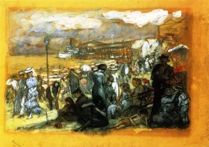 Afternoon at Coney Island Oil painting by William Glackens