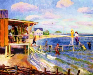 Bath House, Bellport Oil painting by William Glackens