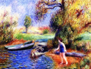 Bather in Blue Oil painting by William Glackens