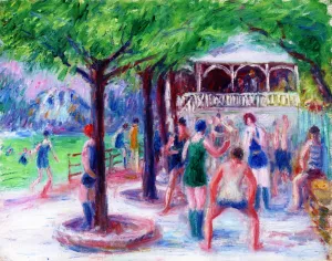 Bathers at Play, Study painting by William Glackens