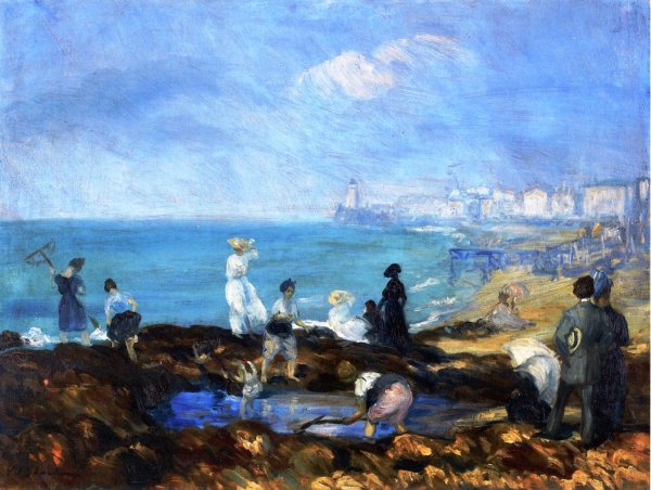 Beach at Dieppe by William Glackens - Hand-Painted Oil Painting Reproduction