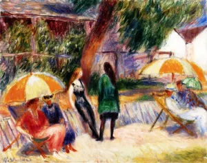 Beach with Figures, Bellport also known as Bathers Resting by William Glackens Oil Painting
