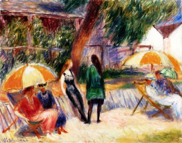 Beach with Figures, Bellport also known as Bathers Resting by William Glackens - Hand-Painted Oil Painting Reproduction
