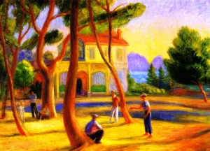 Bowlers, La Ciotat Oil painting by William Glackens