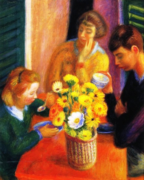 Breakfast Porch by William Glackens - Hand-Painted Oil Painting Reproduction
